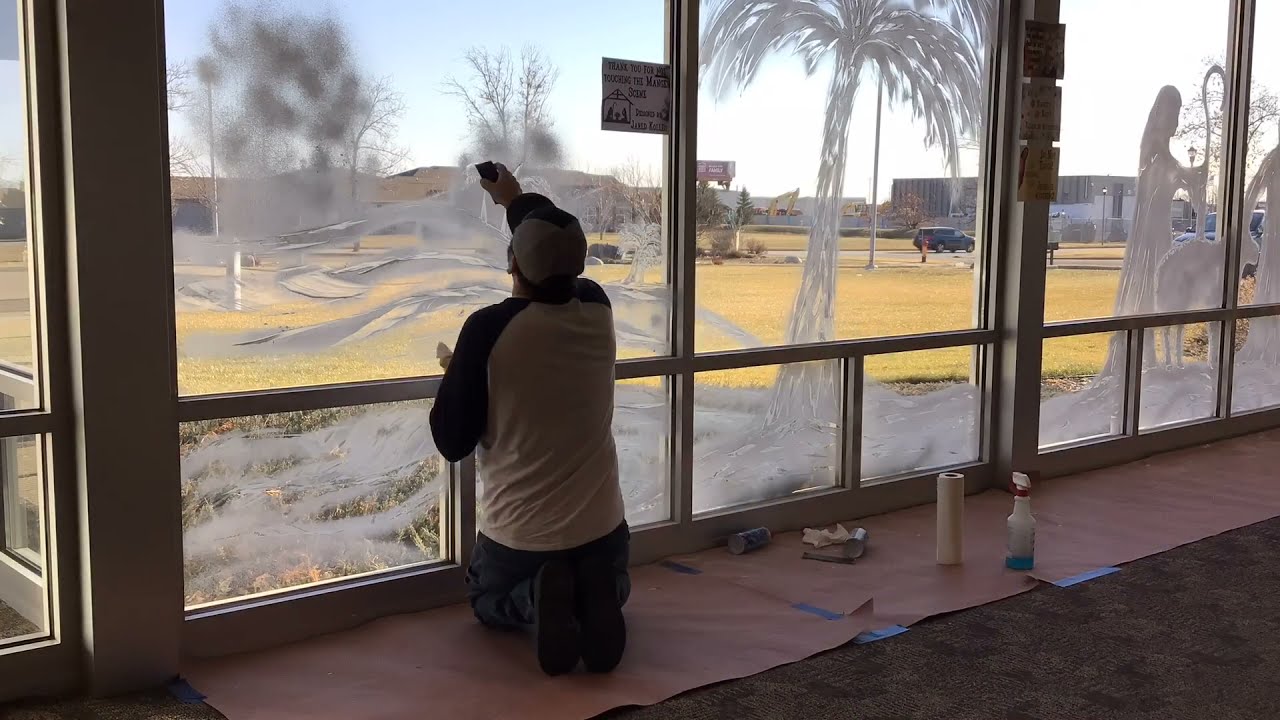 2021 Christmas Window Nativity painting