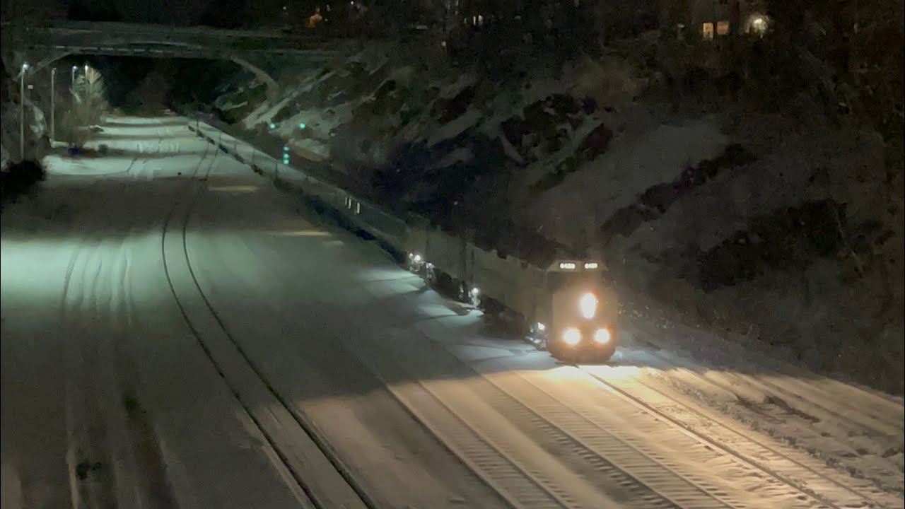 VIA’s Ocean in the snow - train 14 arrives in Halifax