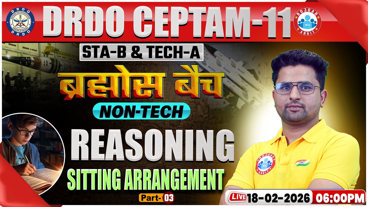 DRDO CEPTAM 11 Classes | DRDO Reasoning Classes | Sitting Arrangement | STA B & Tech A By Sanjay Sir