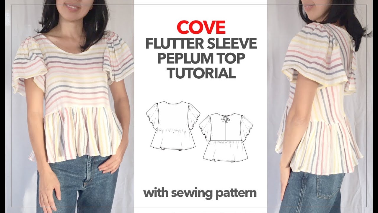 Cove Top Tutorial | DIY Flutter Sleeve Peplum Top