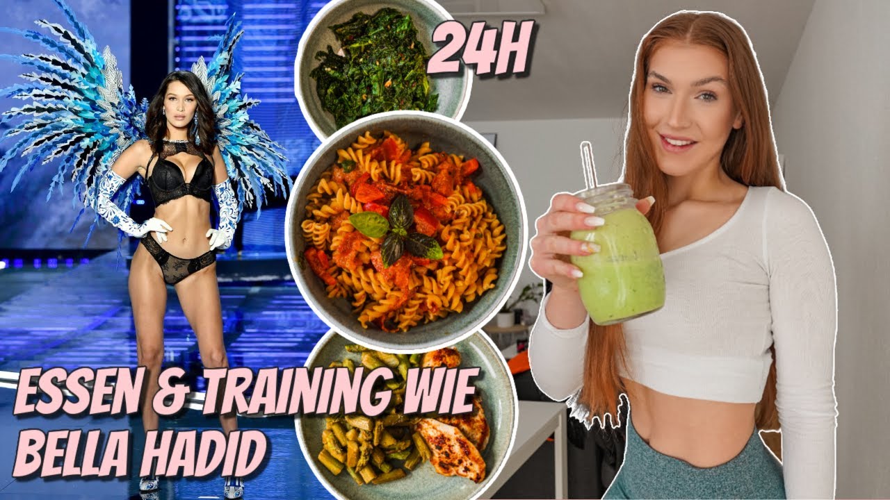 ANSTRENGEND! 24h Essen & trainieren wie BELLA HADID (Super Model)