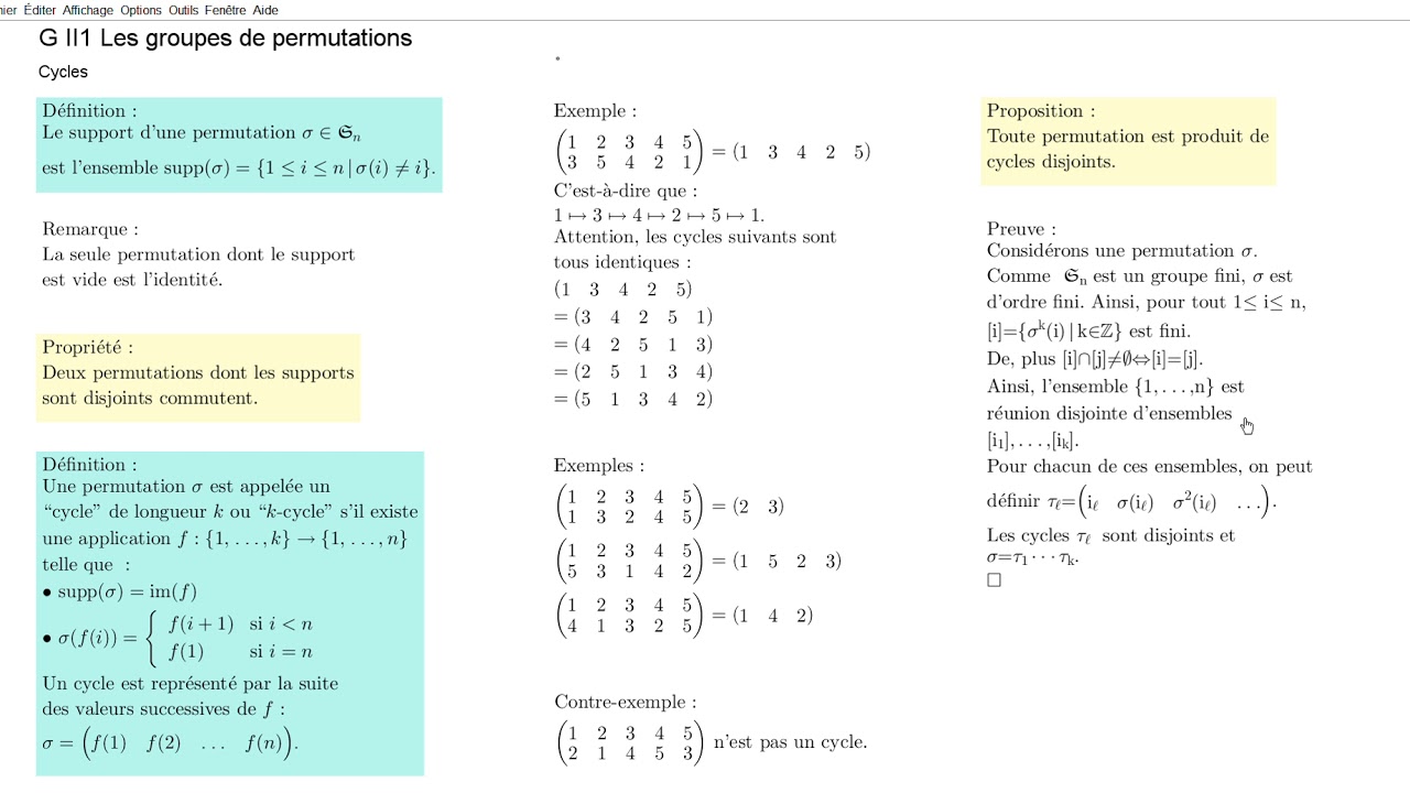 G II1 Le groupe des permutations
