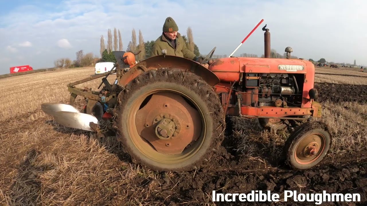 1951 Nuffield Universal DM4 3.4 Litre 4-Cyl Diesel Tractor (53 HP) Ransomes Plough Newborough 2025