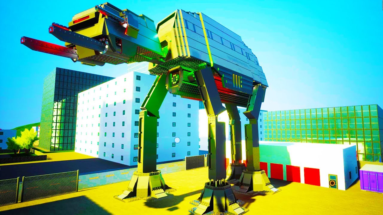 HUGE LIFE SIZE STAR WARS AT-AT WALKER DESTROYS CITY! - Brick Rigs Workshop Creations Gameplay