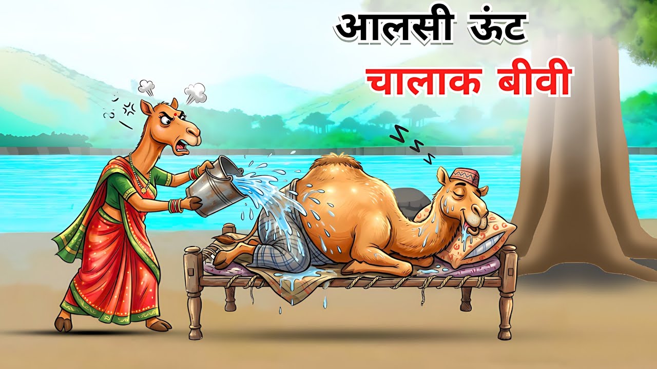 आलसी ऊंट की चालाक बीवी और खूंखार शेर | hindi kahani | panchtantra ki kahani | kahani 