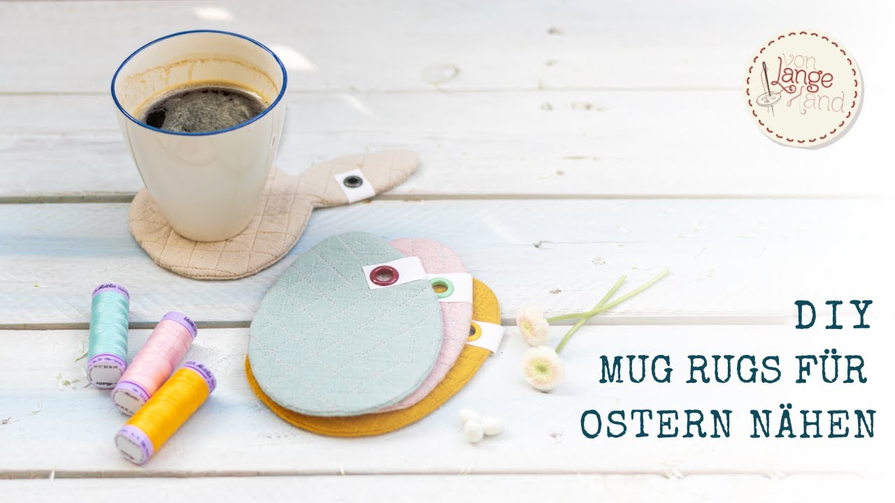 Für den Ostertisch: Mug Rugs nähen // kostenloses Schnittmuster