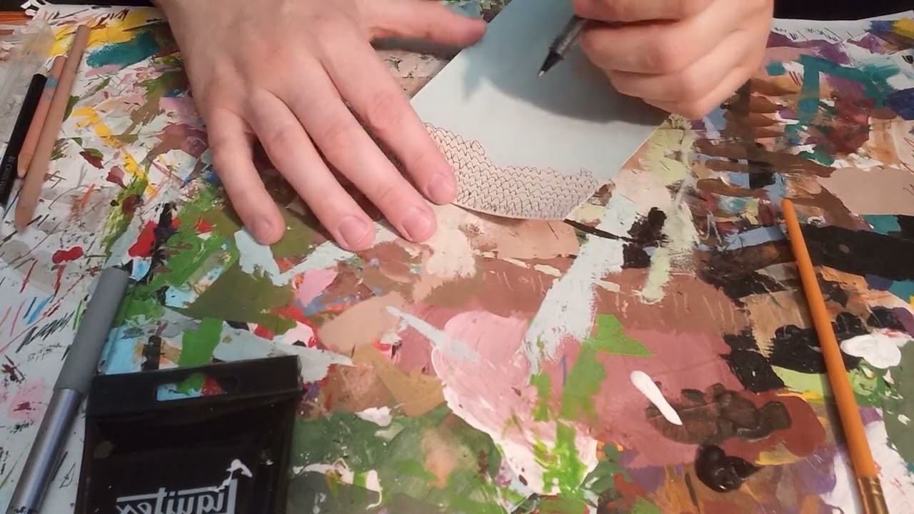 Three Paintings from Blindfolded Sketches | Paint with Me (Mixed Media)