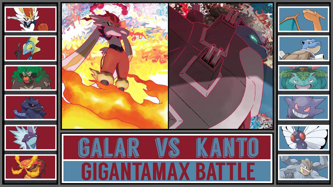 GALAR GMAX vs KANTO GMAX | Gigantamax Pokémon Battle