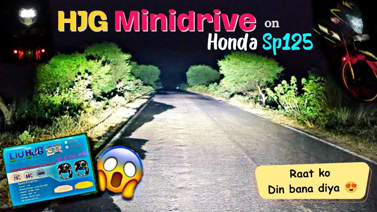 HJG Minidrive😍 Devil Eye😈🔴 Version on Honda Sp125🔥| Brighter Than Pulsar N160 Headlight 😱?