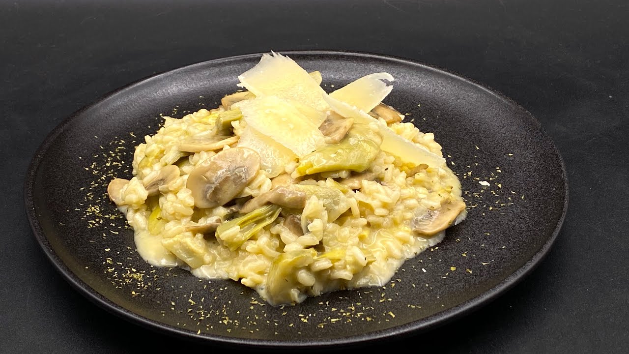 Risotto de champiñones y alcachofas. Los guisitos de Jose