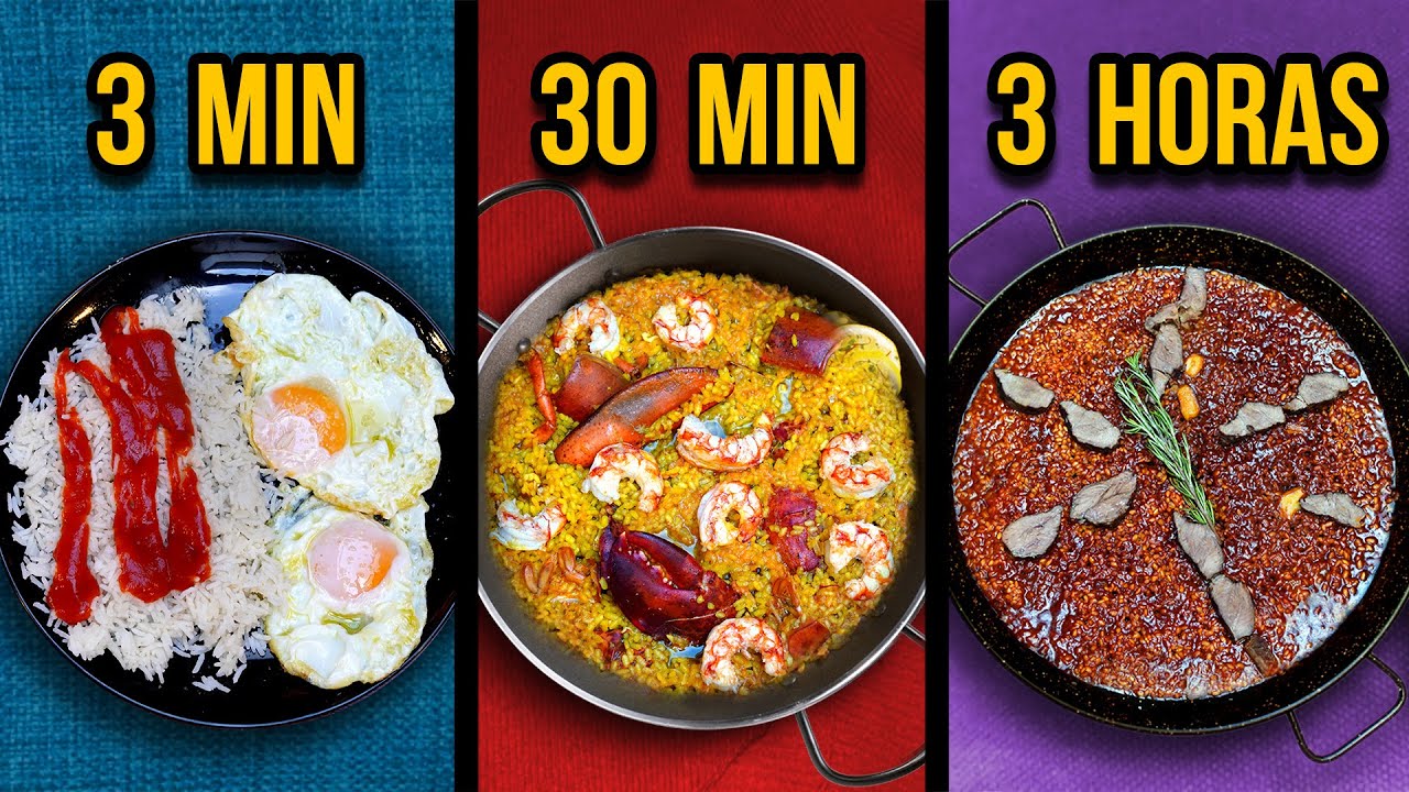 3 Min vs. 30 Min vs. 3 Horas ARROZ 🥘 ¿Cuál eliges tú?