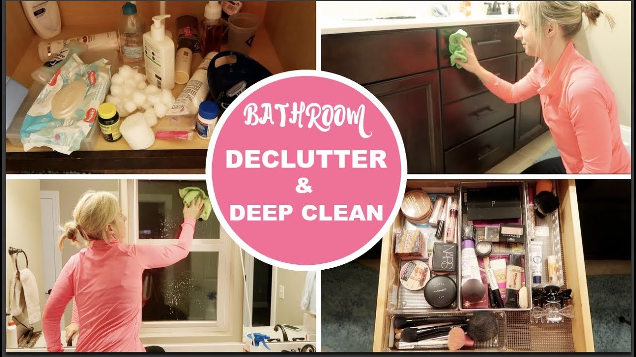 EXTREME BATHROOM DECLUTTER & DEEP CLEAN | MAKEUP ORGANIZATION | DECLUTTER & CLEANING MOTIVATION