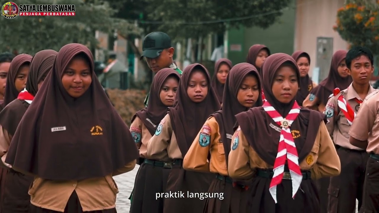 Satgas pamtas ri-mly yonkav 13/sl melaksanakan pelatihan dasar kepemimpinan siswa smpn 2 nunukan