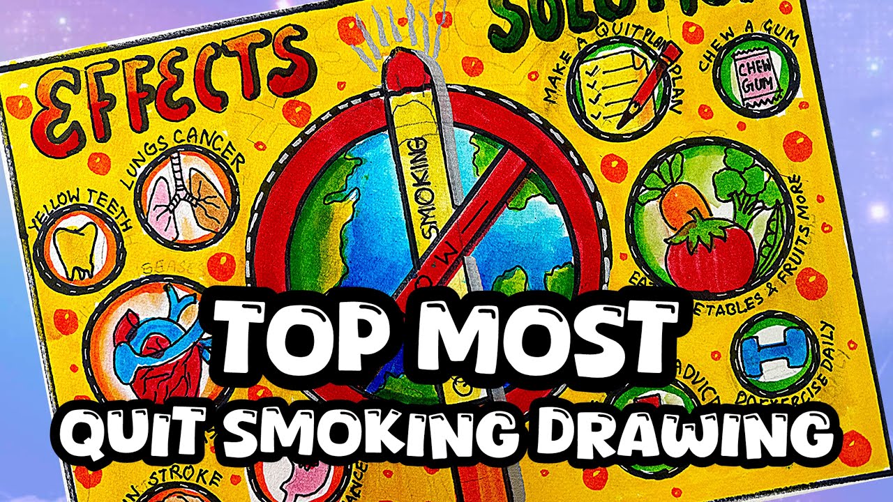 No tobacco day poster drawing / No smoking easy chart project idea