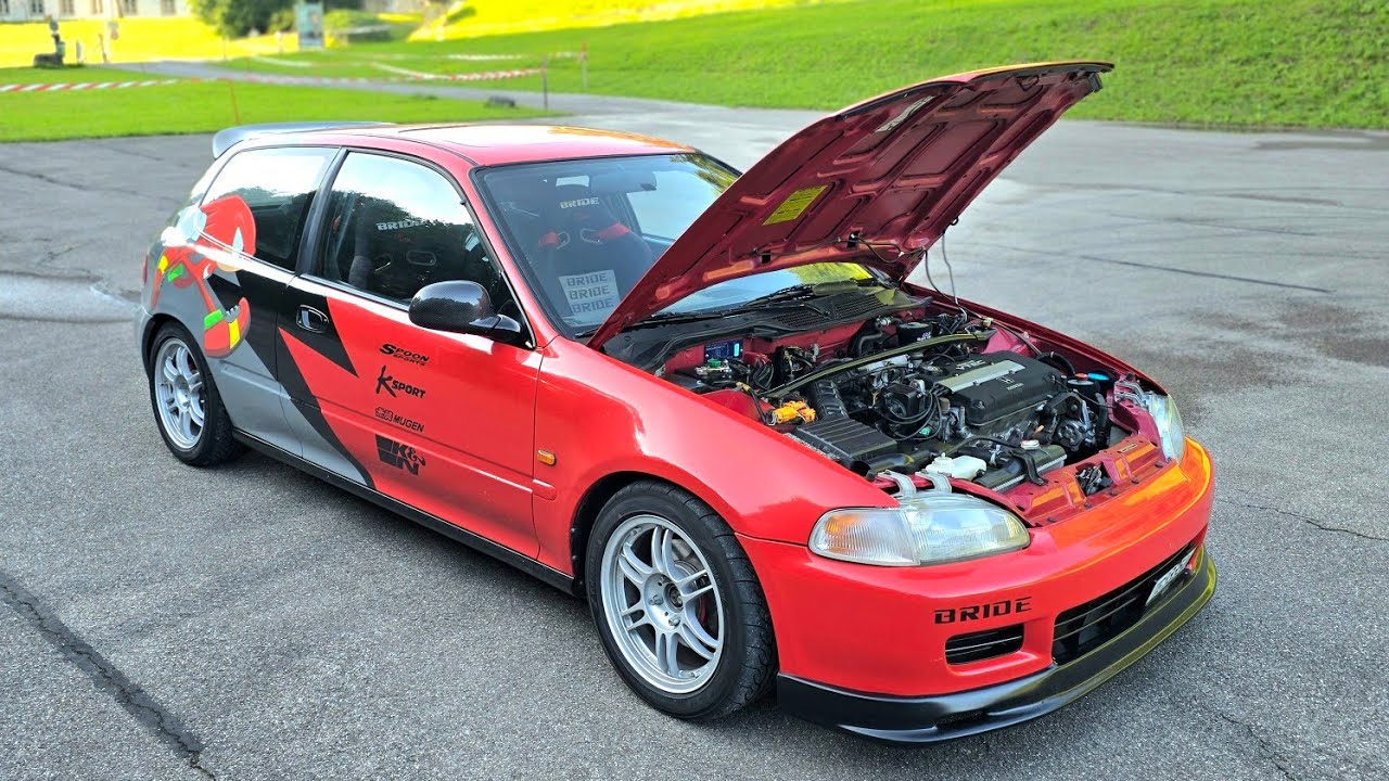 Honda Civic EG6 V-TEC casual driving on winding Swiss roads. Pure B16 and intake noise! Part 1/2