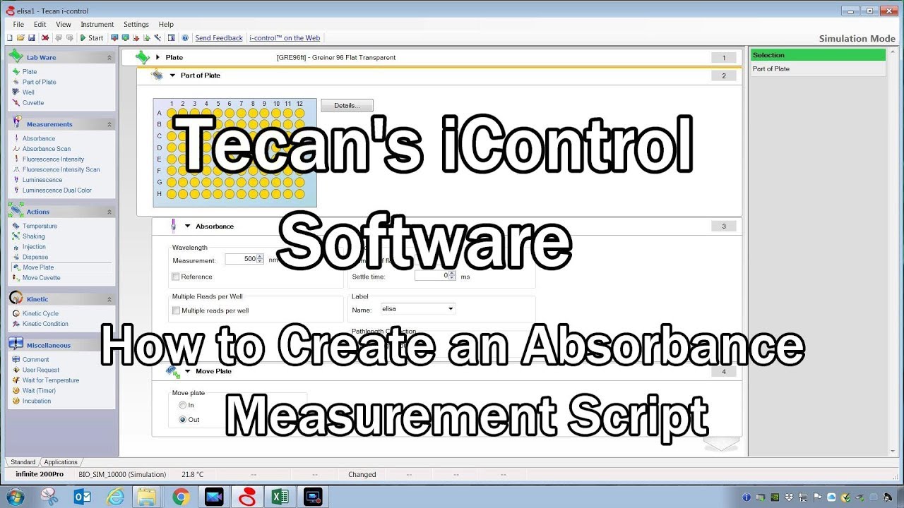 Tecan iControl Software. How to Create an Absorbance Script
