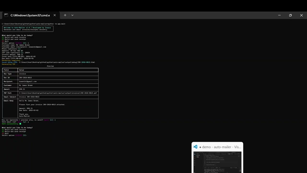 Auto mailer