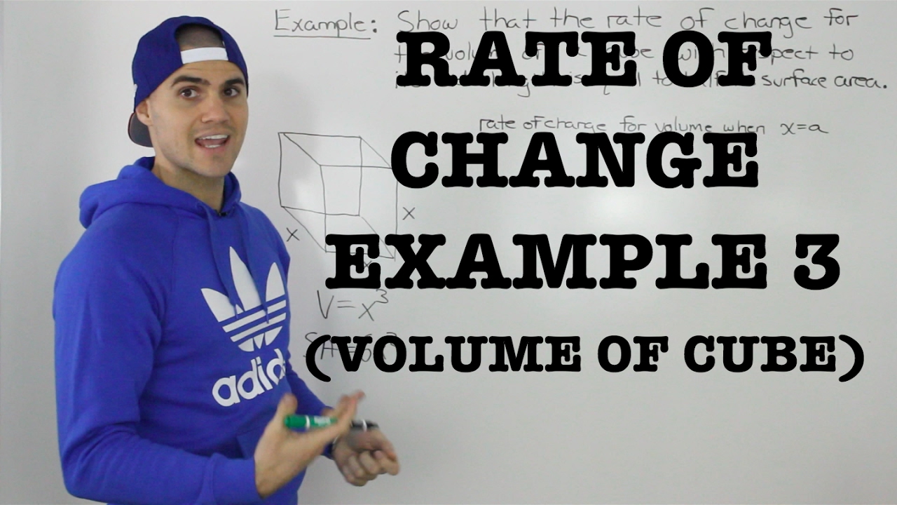 MCV4U (1.3) - rate of change example 3 (volume of cube) - calculus