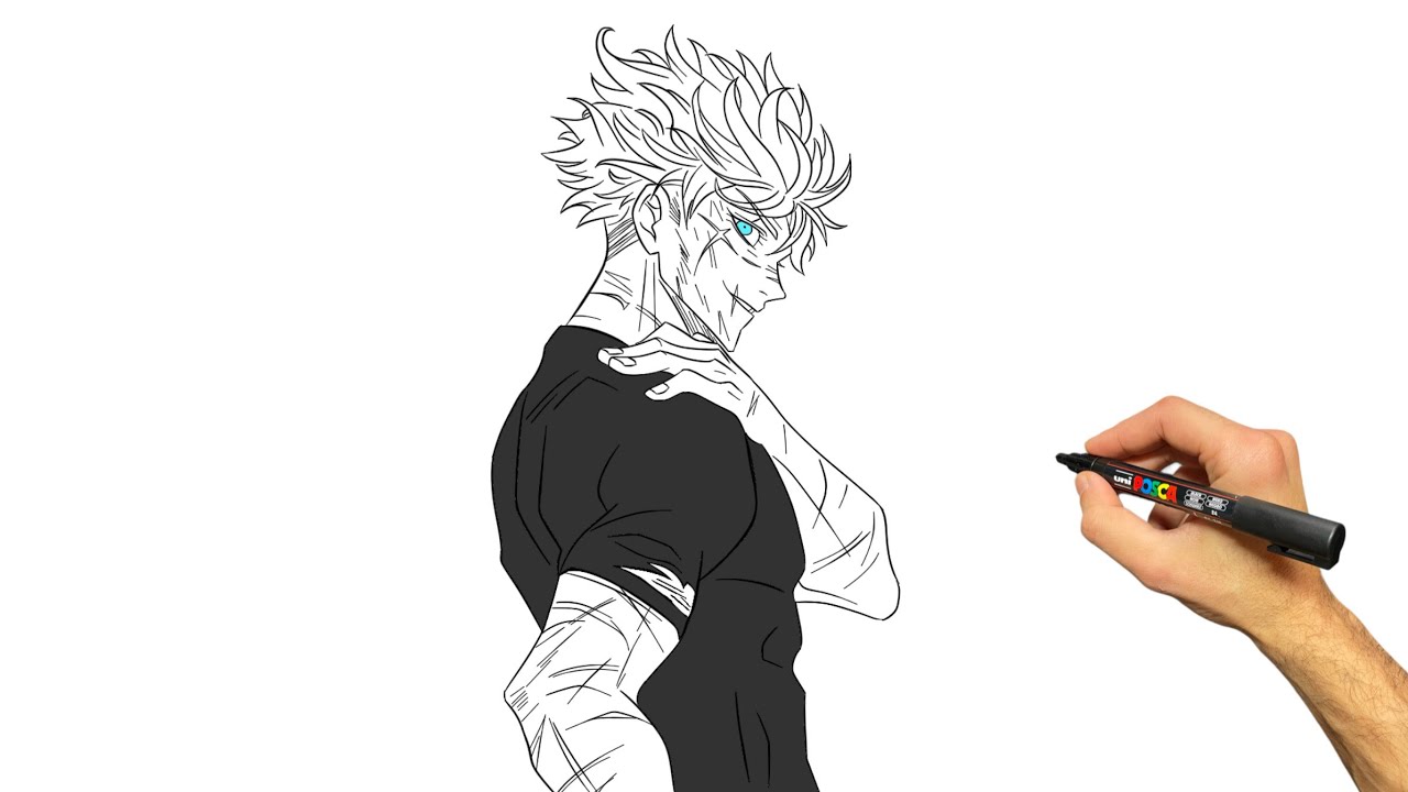 Draw Gojo Satoru (Side View) | Step By Step Anime Tutorial