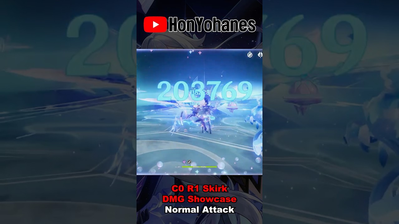 C0 R1 SKIRK NORMAL ATTACK DMG SHOWCASE #skirk #genshinimpact #genshin #genshinimpactedit