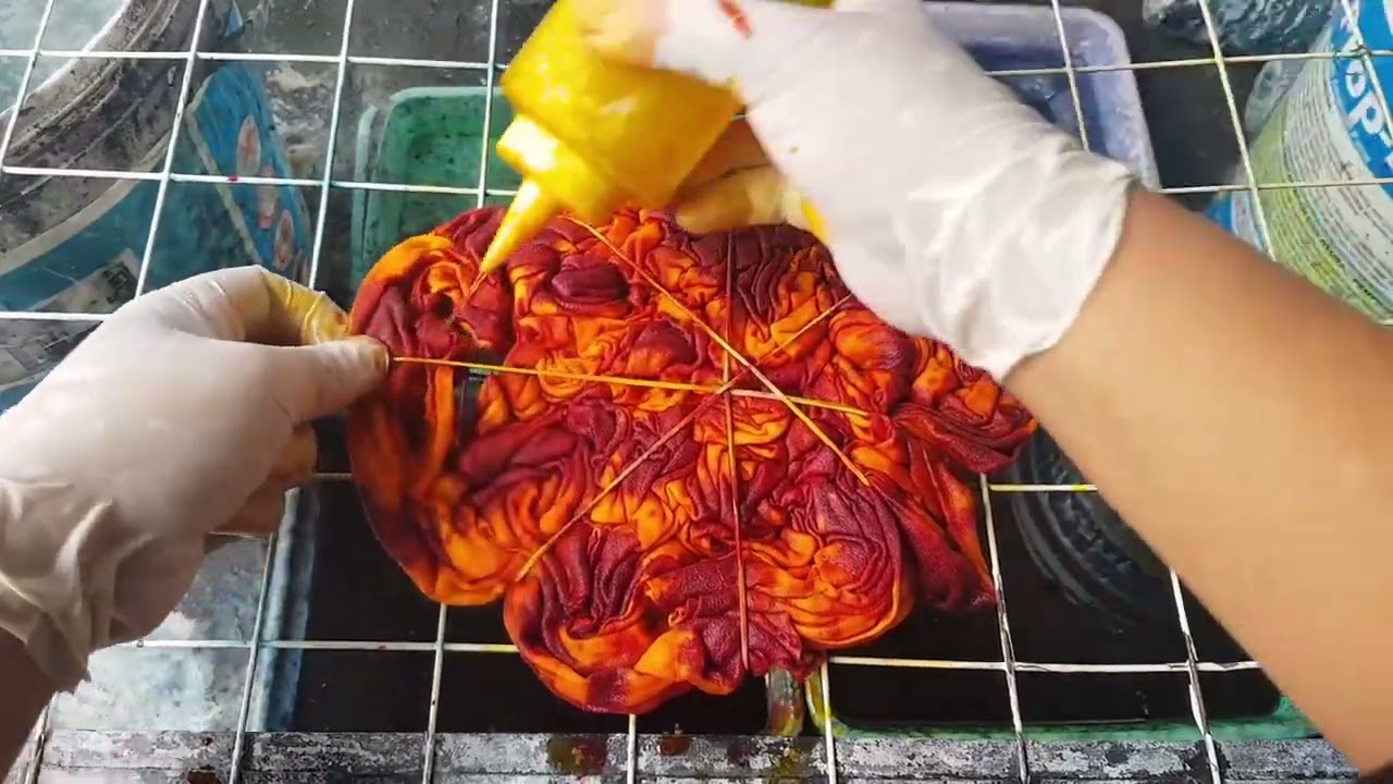 Fire Color Crumple Long Sleeve  Tie Dye T Shirt How To DIY