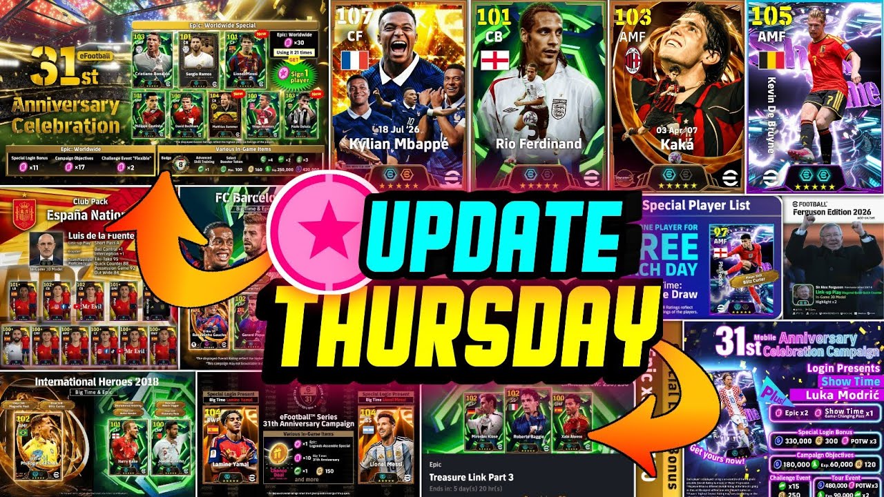 Новое обновление eFootball 2026!! Бесплатная Epic 😍 Ссылка на новые сокровища, четверговые POTW и...