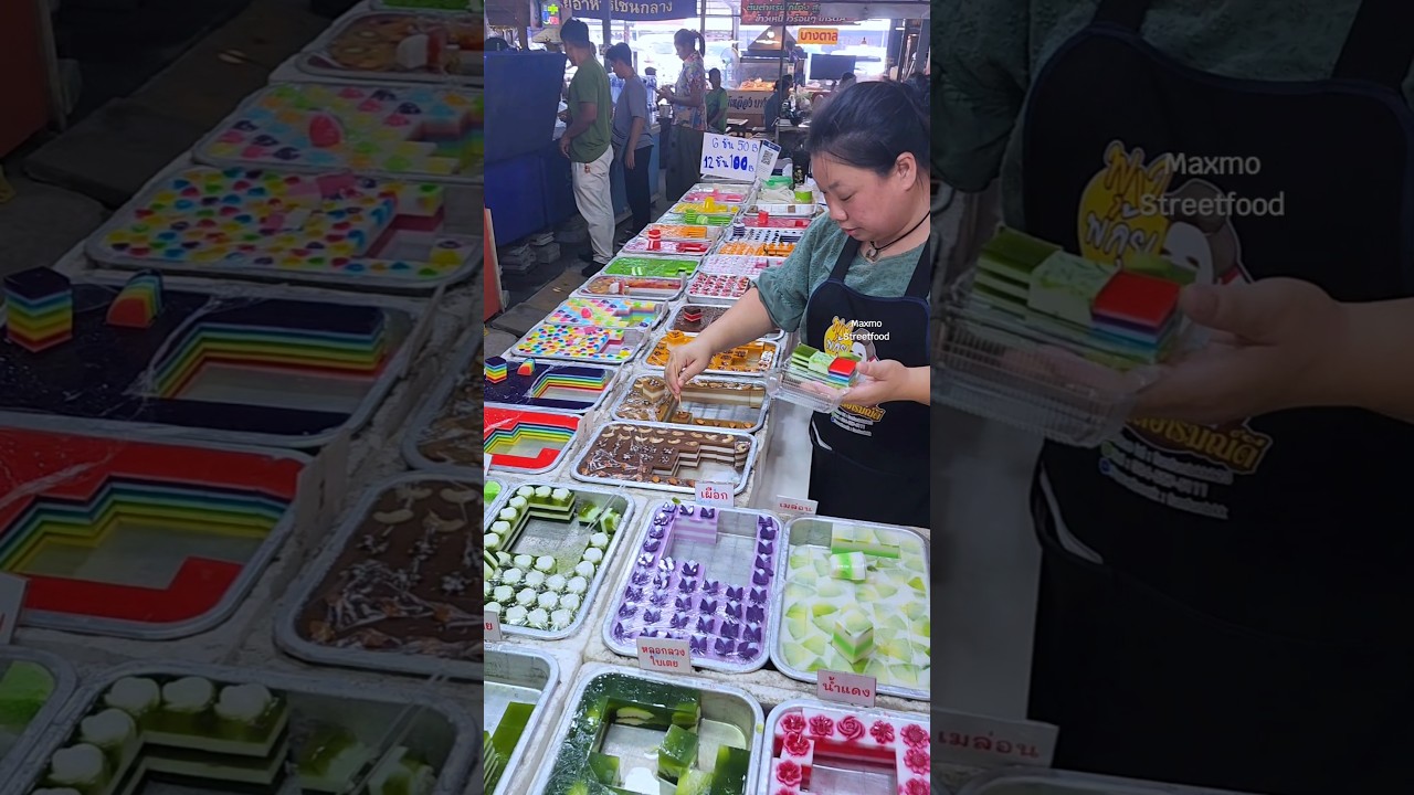 colorful jelly in Thailand 🇹🇭 #streetfood #Shorts