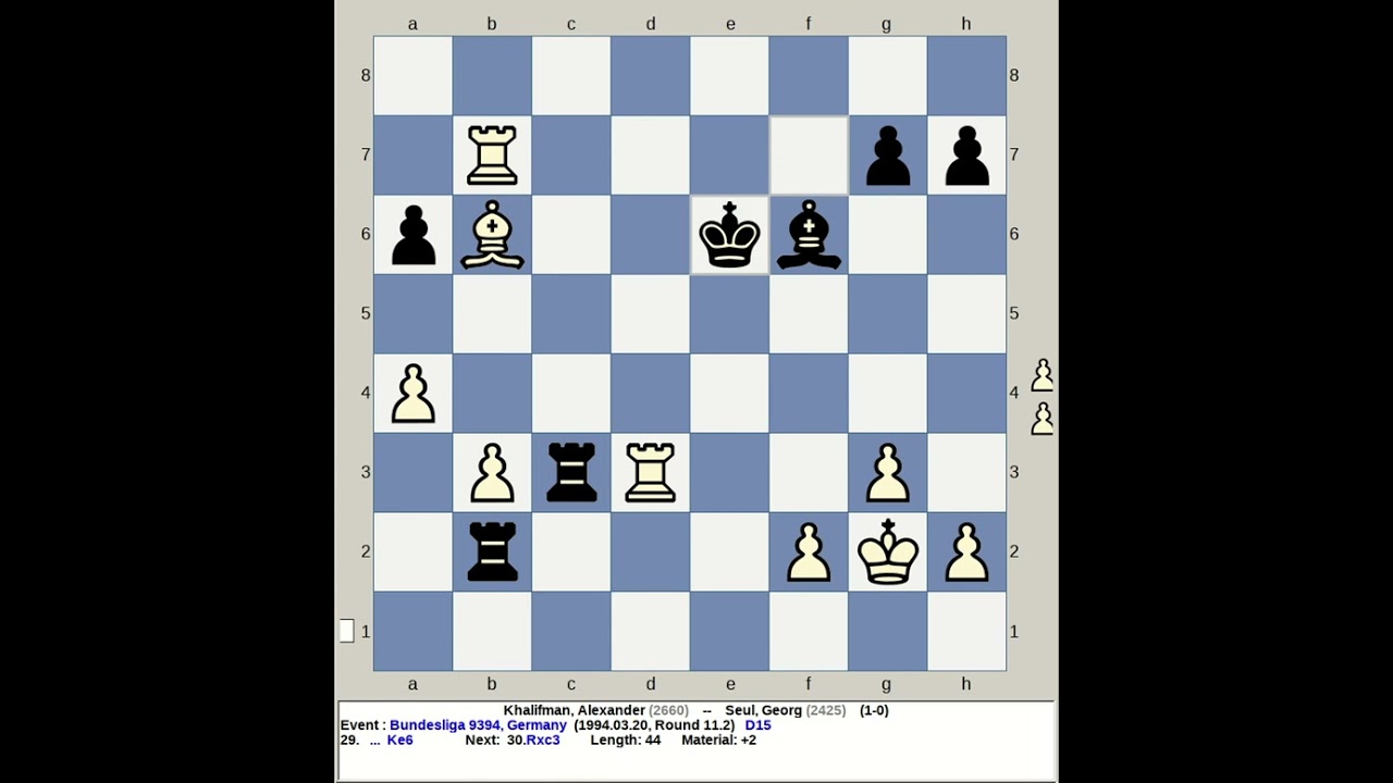 Khalifman, Alexander vs Seul, Georg | Bundesliga 9394 Chess 1994, Germany