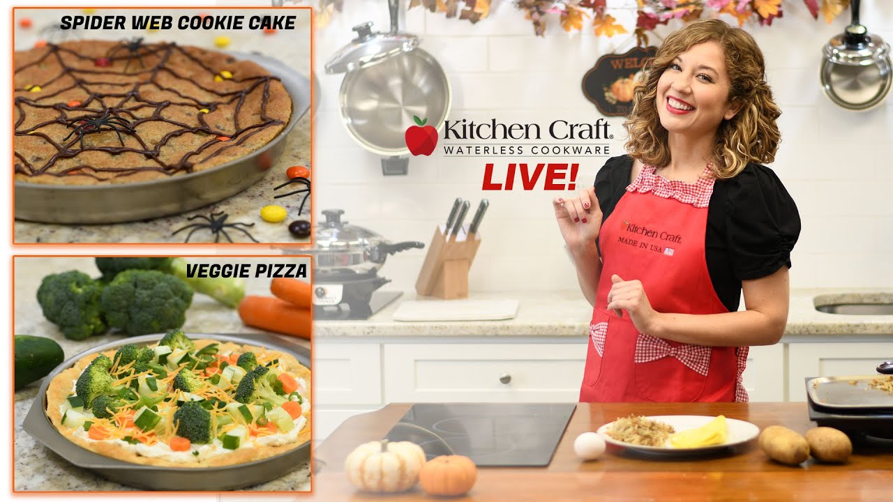 Veggie Pizza and a Spider Web Cookie Cake in our New 9 Baking Pan