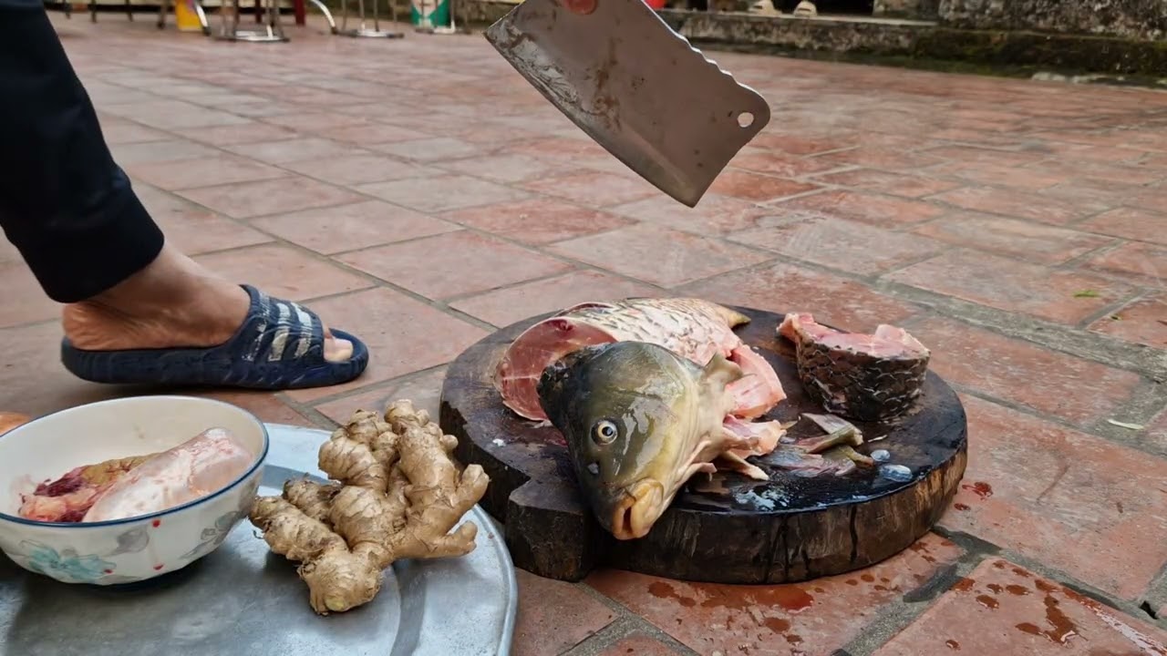 Món ngon mới làm Cá chép kho với mít xanh #food #cooking 