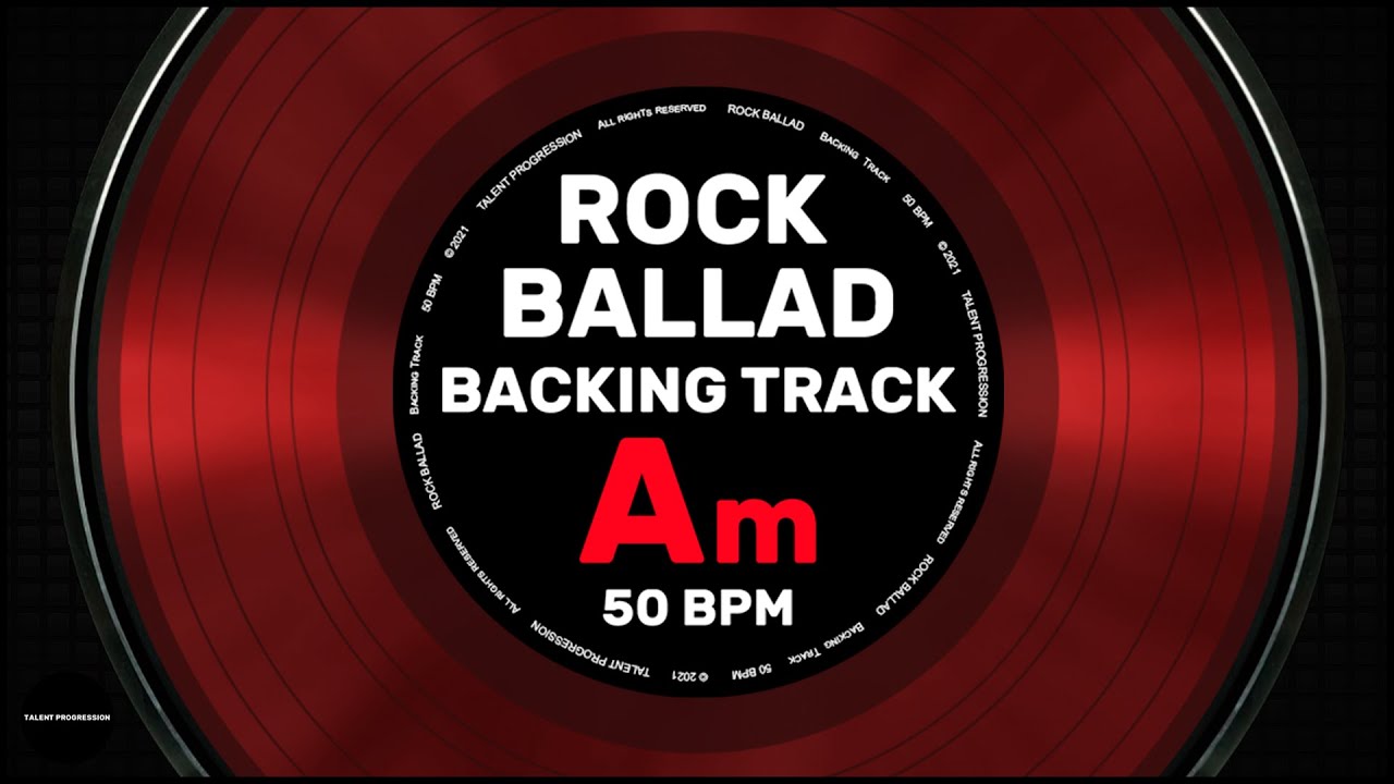 Rock Ballad | Am | Backing Track | 50 BPM