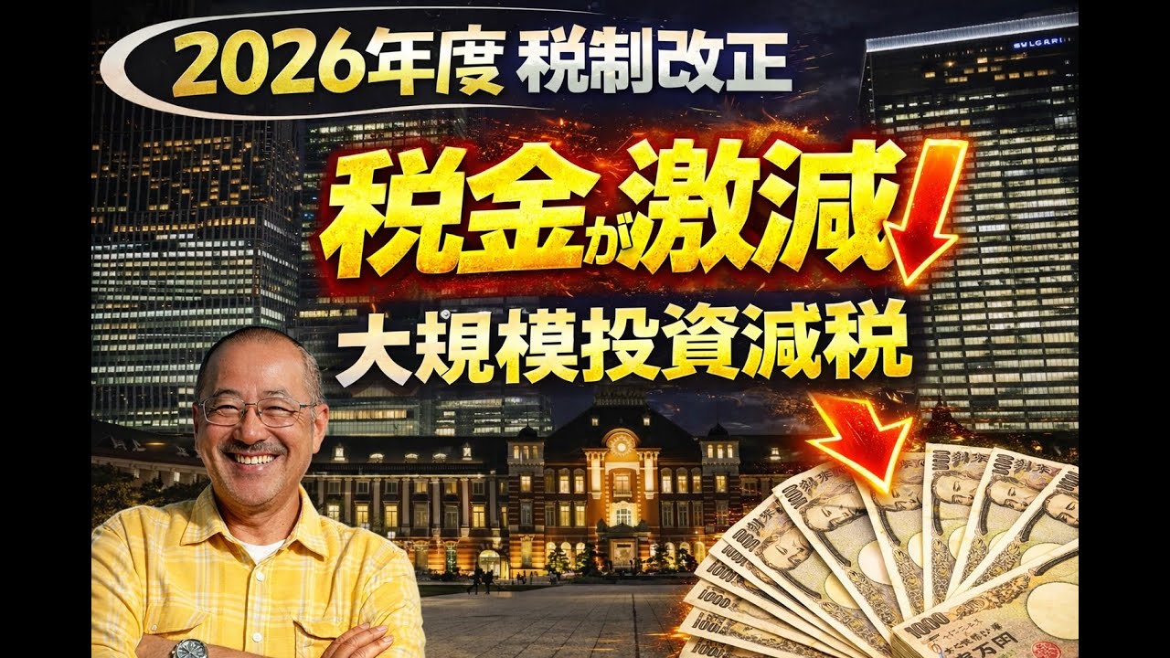 2026年度税制改正/大規模投資減税で税金が激減する仕組みを解説！