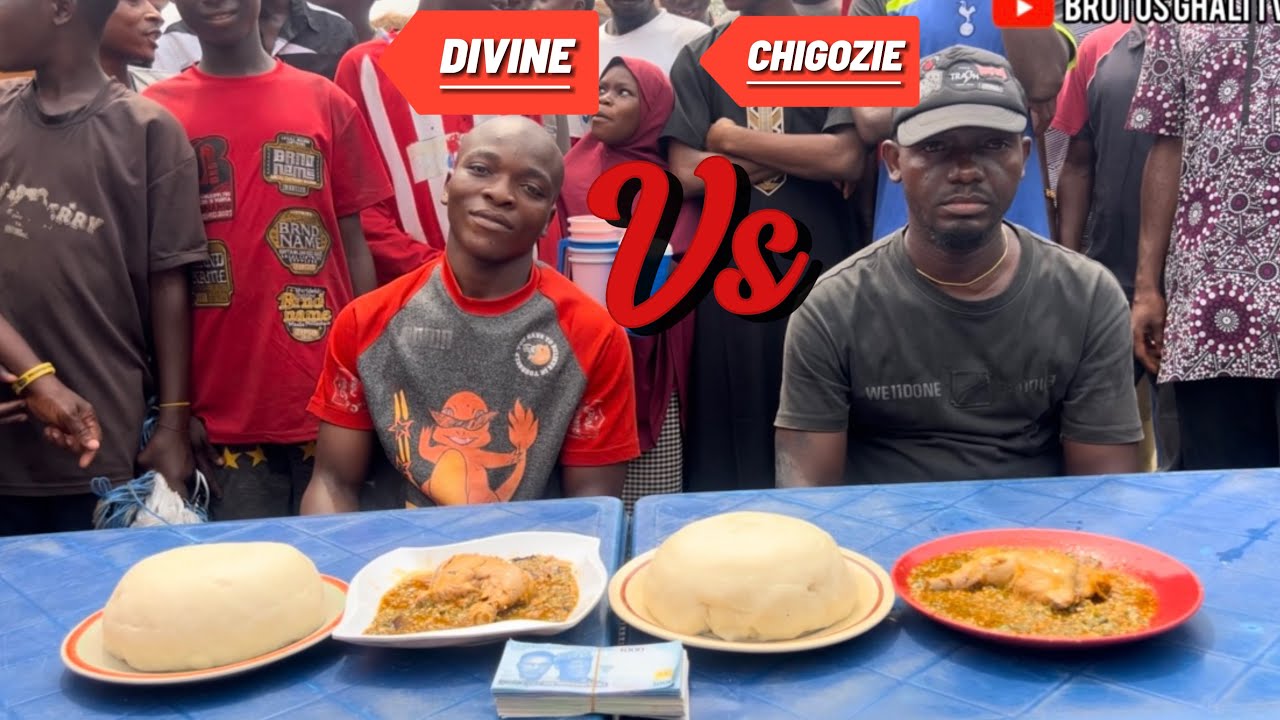 EATING COMPETITION FIRST PERSON TO FINISH FUFU AND OKRA SOUP WIN 100,000