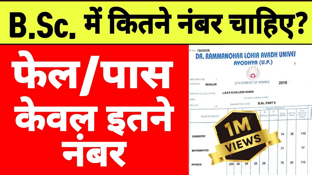 B.Sc.में कितने नंबर पर पास/bsc me kitne number par pass hote/bsc me back kab aati hai/जल्दी देखें