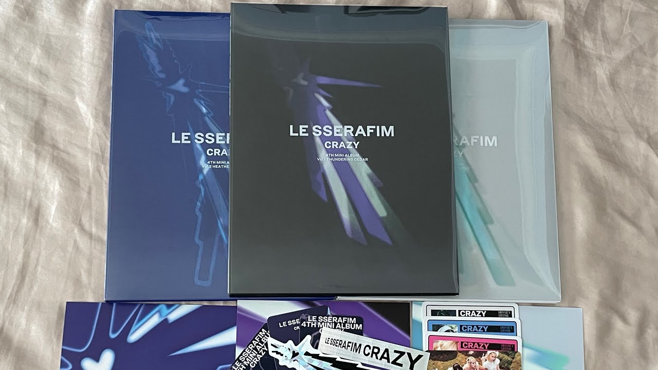 ASMR - Lesserafim: Crazy (Whisper, Tapping, Paper Sounds, Tracing) Relaxing Kpop Album Unboxing