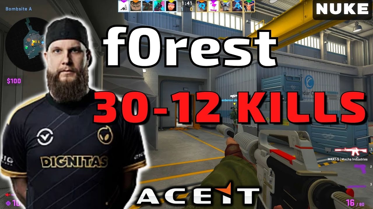 CSGO POV f0rest (30-12) Nuke 𝙒𝙞𝙣 (16-4) / Faceit 22.02.2023