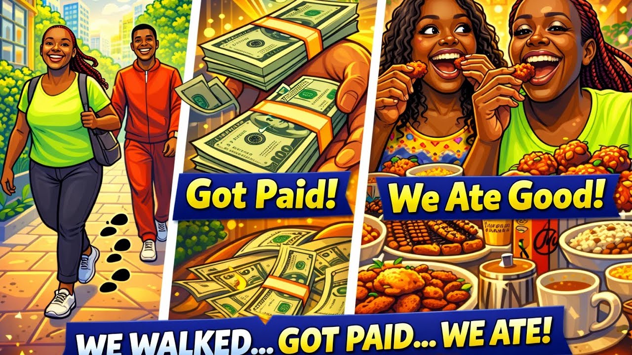 Just got paid we walked and we ateee!