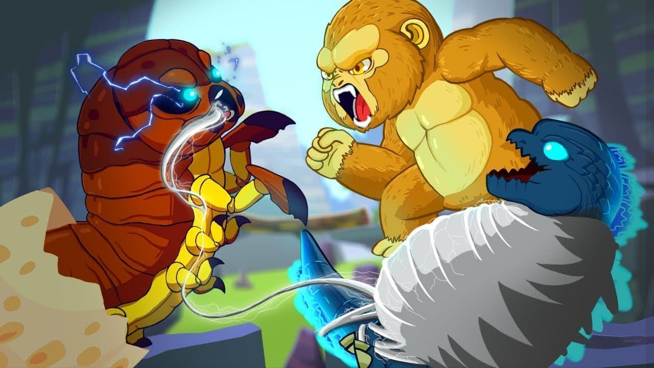 Baby Godzilla& Kong Vs. Larva Mothra &ndash; Animation 3
