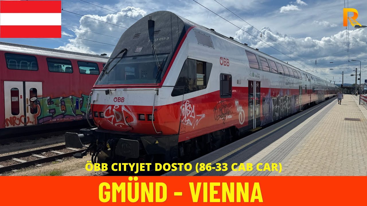 Cab Ride Gmünd NÖ - Vienna (Franz Joseph Railway, Austria) train driver's view 4K