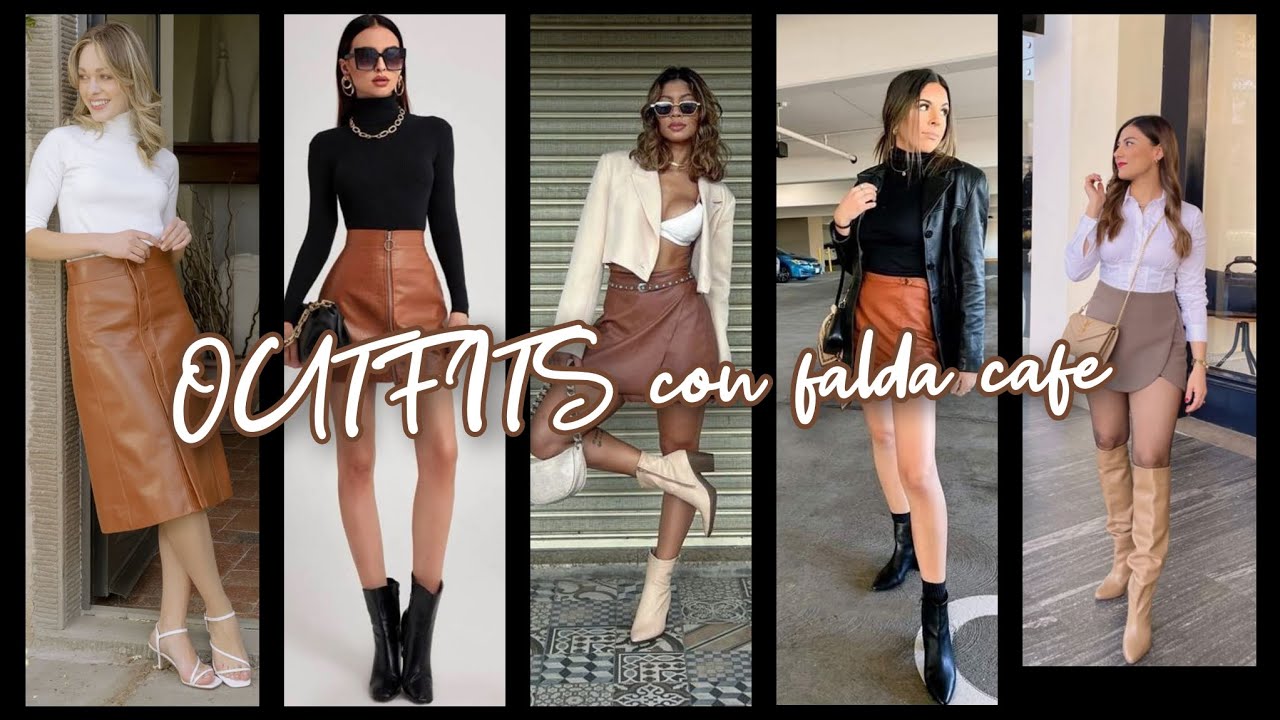 OUTFITS DE MODA PARA MUJER |OUTFITS CON FALDA CAFE 🤎#tendencia2023 #ideasoutfits #outfit #moda2023