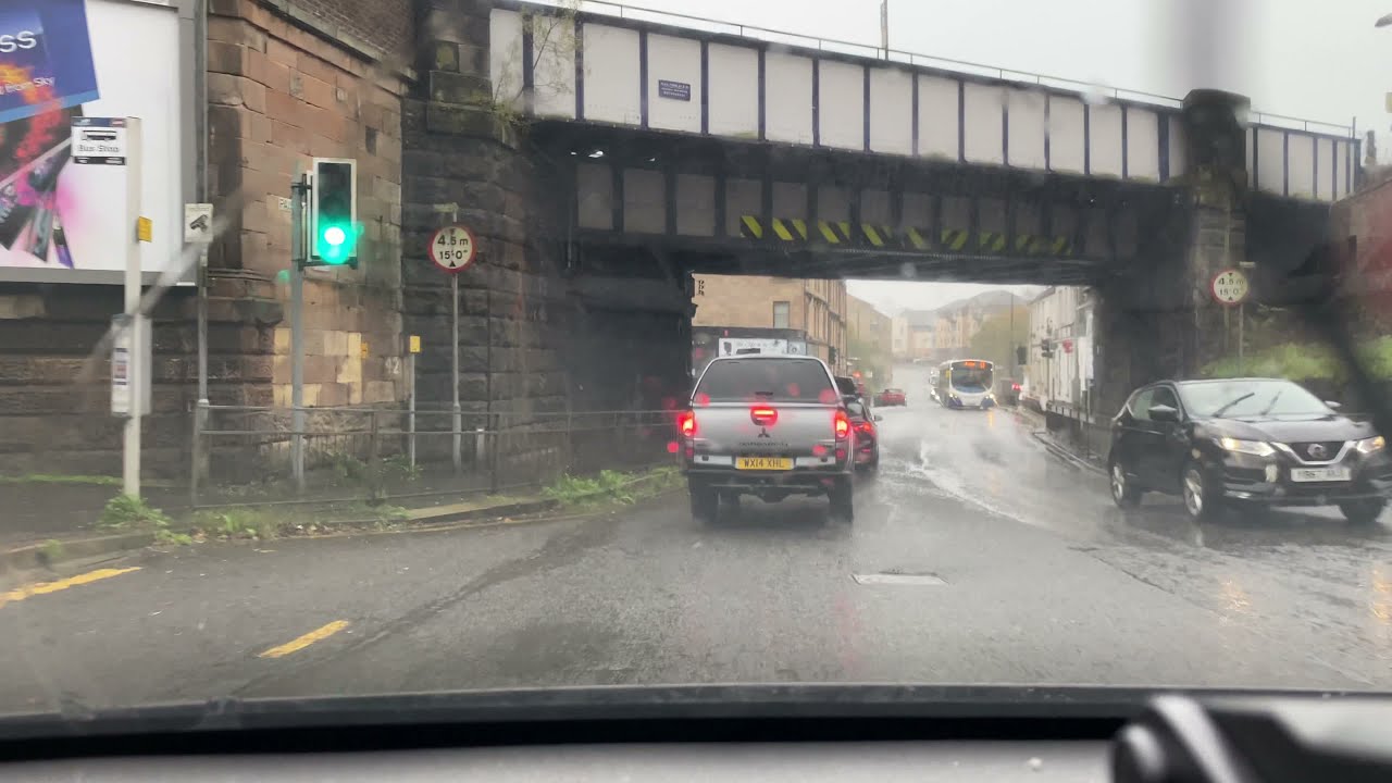 Driving in the West of Scotland - Paisley to Barrhead in the rain - November 2021