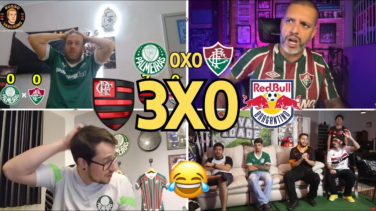 REA&Ccedil;&Atilde;O DOS ANTIS EM DOSE DUPLA ENTRE FLAMENGO 3X0 BRAGANTINO E PALMEIRAS 0X0 FLUMINENSE - VAMOS RIR