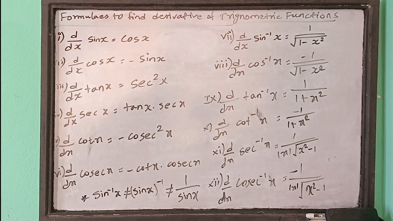 How to Memorize Formulaes of derivative of Trignometric and inverse Trignometric Functions? (11/12)
