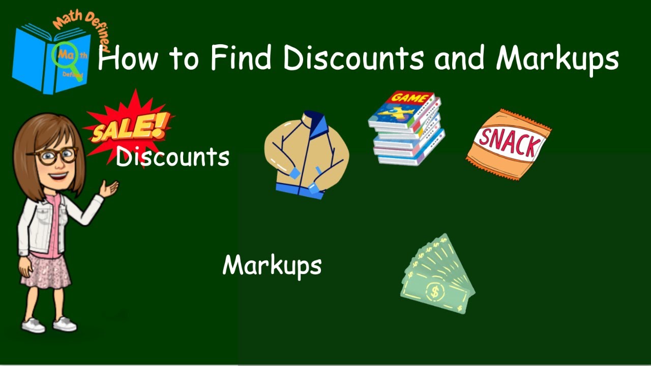 How to Find Discounts and Markups Using the Percent Equation | 7.RP.3 .2 - Math Defined with Mrs. C