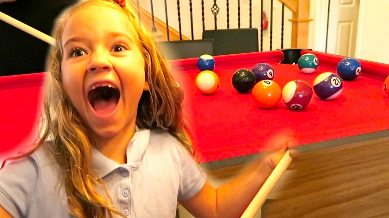 KIDS PLAYING POOL | A Mini Pool Table | THIS WAS AMAZING!