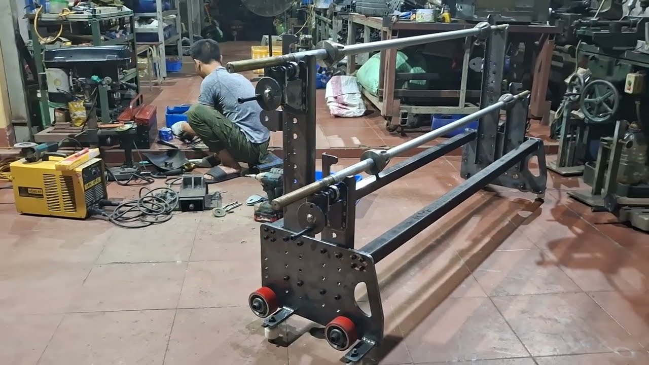 m&aacute;y trải vải 2 cuộn . tự động bằng cơm