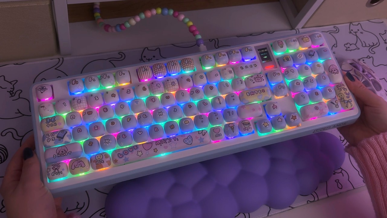 Blue Mechlands Vibe99 with the cute blue keycaps keyboard ASMR 🩵