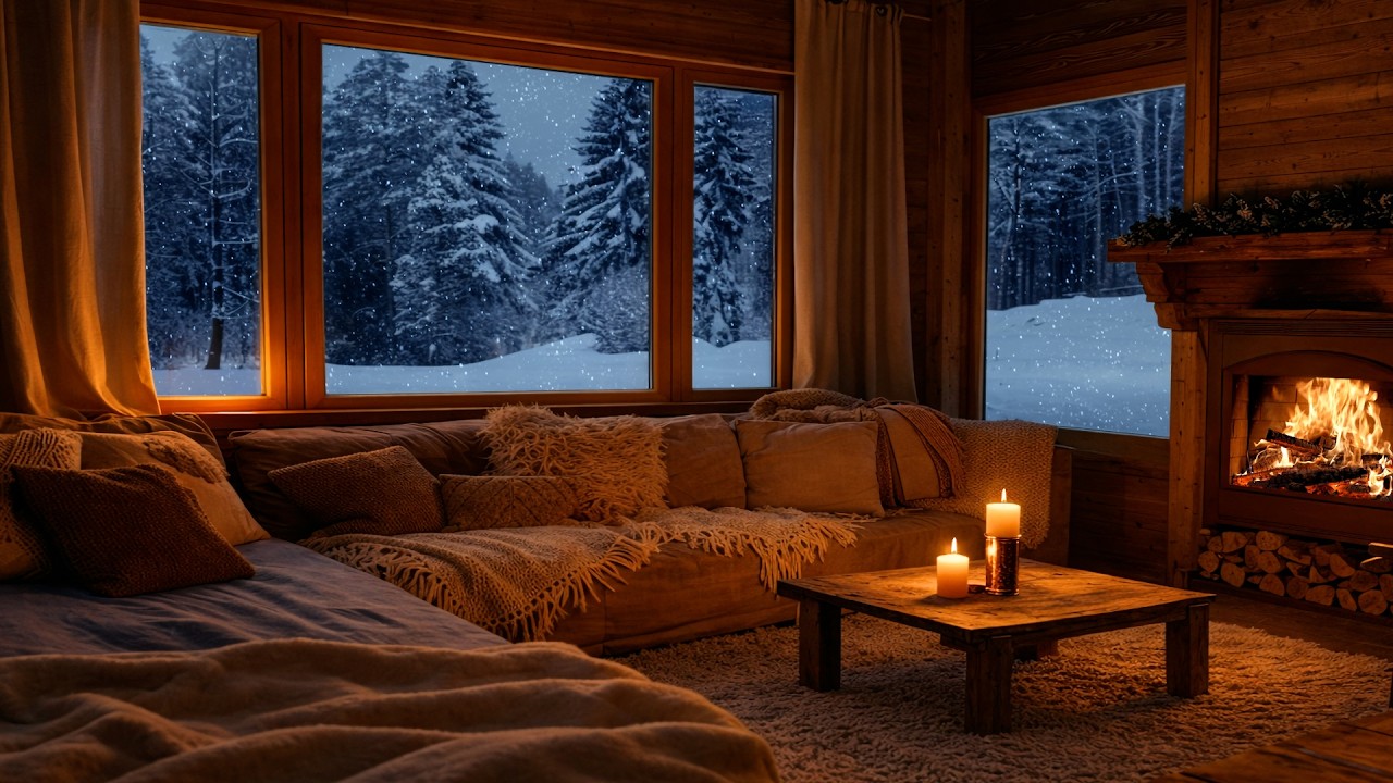 Warm Fireplace & Soft Piano Music | Healing Ambience for Rest & Recovery | Calming