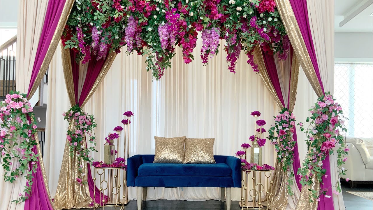 DIY Floral ceiling installation