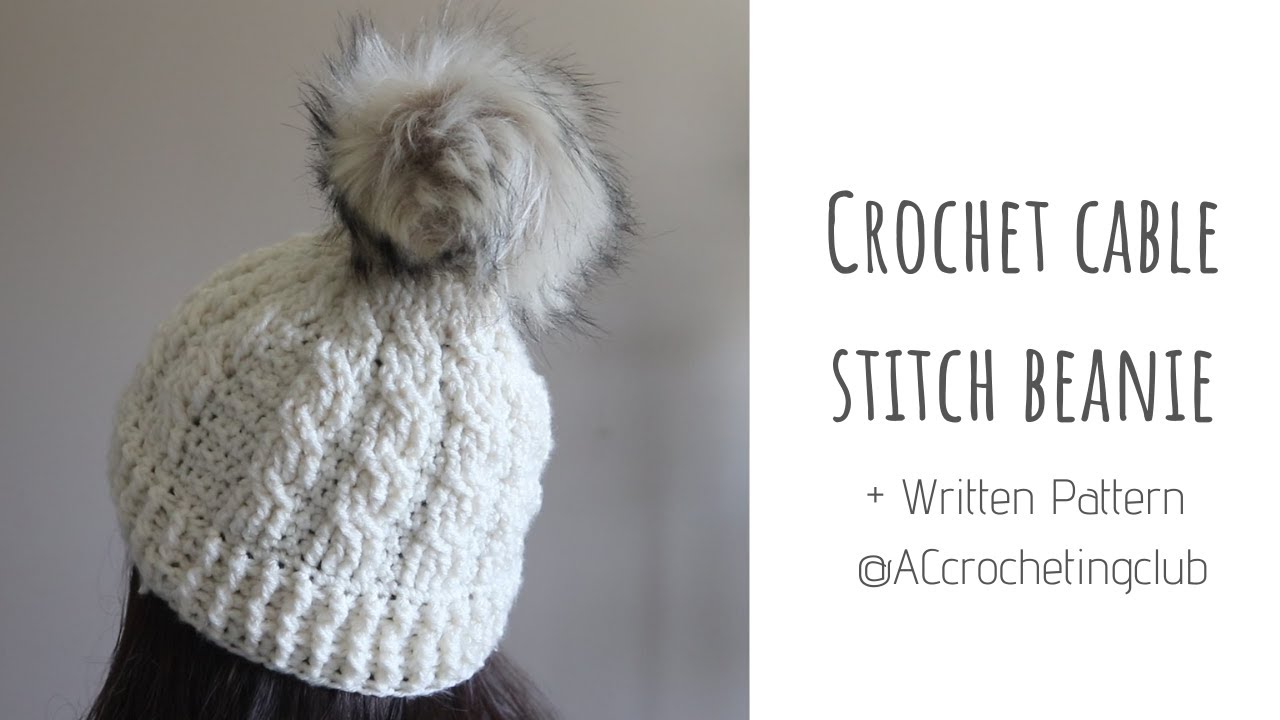 EASY 1 Hour Crochet Cable Stitch Beanie DIY + Pattern